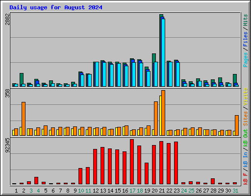 Daily usage for August 2024