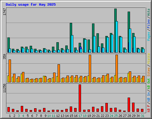 Daily usage for May 2025