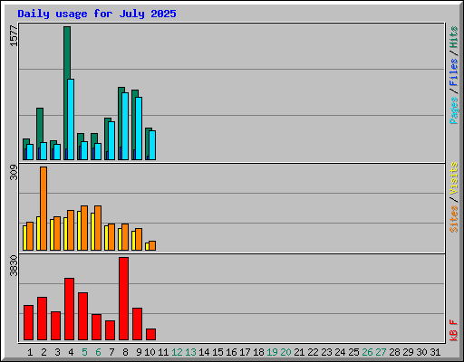 Daily usage for July 2025