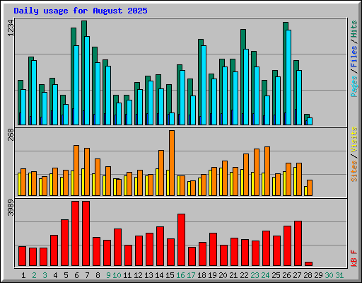 Daily usage for August 2025