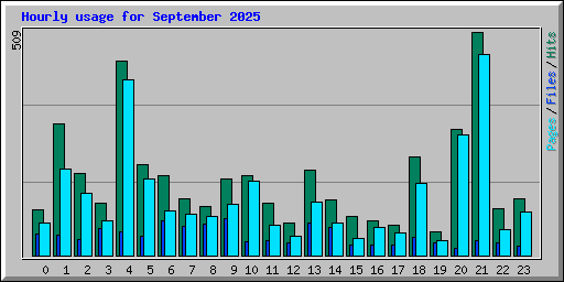 Hourly usage for September 2025