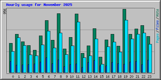 Hourly usage for November 2025