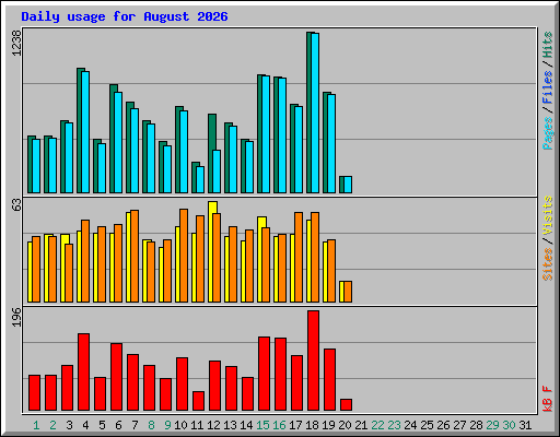 Daily usage for August 2026