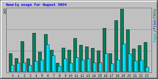 Hourly usage for August 2024