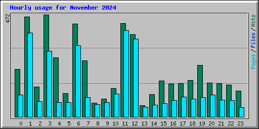 Hourly usage for November 2024